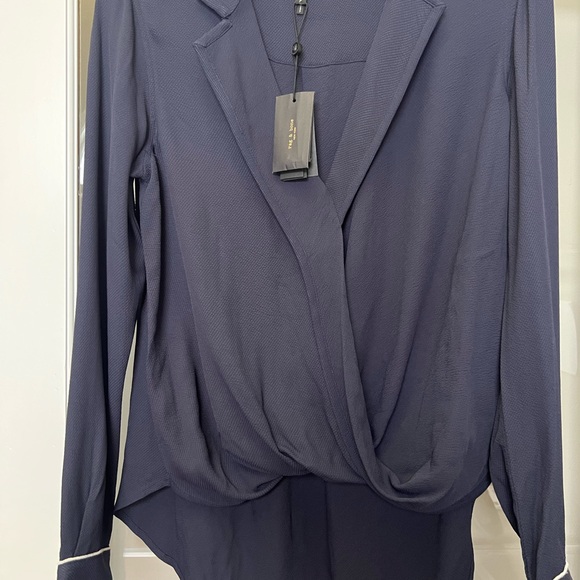 Rag and bone navy top - Picture 2 of 3